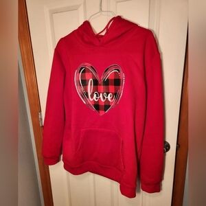 Red Hoodie with Heart Design